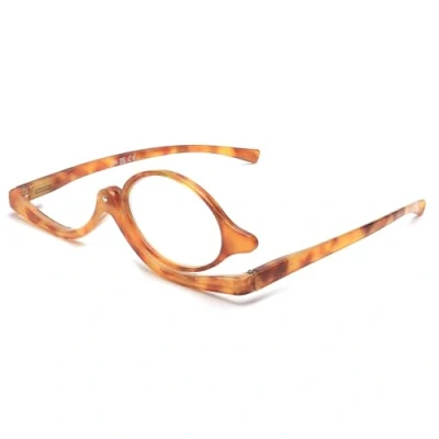 Abbildung von JM Schminkbrille mit Klappbaren Glaesern, Lesebrille zum Schminken für Damen Braune Schildkröte+2.25