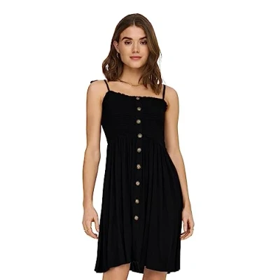 Abbildung von ONLY Onlannika Smock Dress Freizeitkleid, Damen, Größe: 34, Black