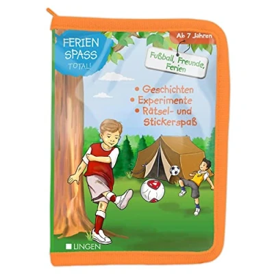Abbildung von Ferienspaß total! Fußball, Freunde, Ferien: Geschichten, Experimente, Rätsel und Stickerspaß in einem Set für Kinder ab 7 Jahren