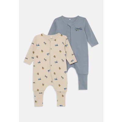 Abbildung von Name it Nbmnightsuit ZIP Airplane 2 PACK Pyjama für Kinder, Größe: 56, Peyote/tradewinds
