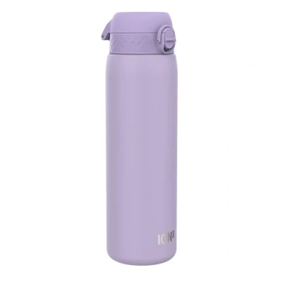 Abbildung von Ion8 Vakuumisolierte Edelstahl Trinkflasche, 1 Liter, 920 ml, Auslaufsicher, Einhandöffnung, Sichere Verriegelung, Spülmaschinenfest, Tragegriff, Langlebig, Ideal für Sport und Yoga, Helles Lila
