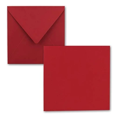 Abbildung von Quadratisches Einzelkarten Set 15 x cm mit Brief Umschlägen Rosenrot 25 Stück für Grußkarten &amp; mehr FarbenFroh by GUSTAV NEUSER