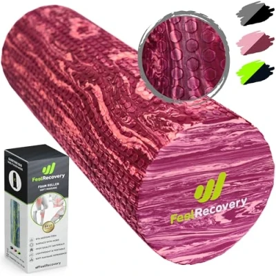 Abbildung von Feel Recovery Faszienrolle Weich Anfänger (45x15 cm) Eva Foam Roller Mittelhart für Wirbelsäule, Rücken, Beine, Nacken Massageroller Faszien Yoga &amp; Pilates