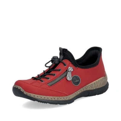 Abbildung von Rieker Damen Low Top Sneaker N3267, Frauen Halbschuhe,Freizeit,sportlich,straßenschuhe,Strassenschuhe,Sportschuhe,Turnschuhe,rot (33),36 EU / 3.5 UK