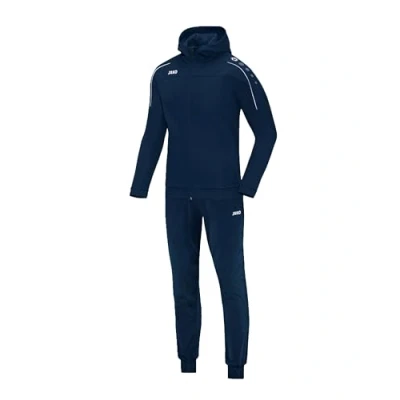 Abbildung von JAKO Trainingsanzug Herren &amp; Damen Polyester Classico mit Kapuze Sportgrün M Jogginganzug 2 teilig für Sport und Alltag, Jogginghose Trainingsjacke