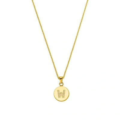 Abbildung von Purelei® W Coin Kette (Gold, Silber), Damen Halskette Initiale aus langlebigem Edelstahl mit Schmucksteinen, Wasserfester Schmuck Anhänger Buchstabe W, 50 55 cm Länge verstellbar (Gold)