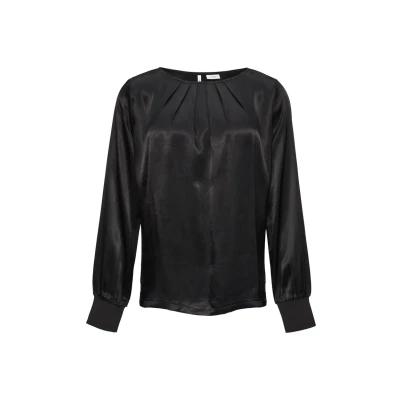 Abbildung von s.Oliver Black Label Modieus Langarmshirt, Damen, Größe: 36, Schwarz