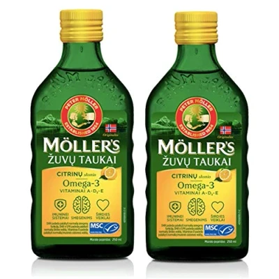 Abbildung von Möller&#039;s Omega 3 Lebertran Zitrone, Öl (250ml) 2 Pack