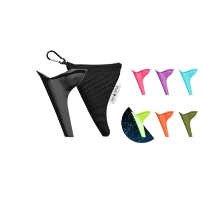 Abbildung von PiPiLOTTA® Frauenurinal für Unterwegs Pinkelhilfe im Stehen Festival, Camping, Reisen mit Schutzhülle Wiederverwendbare Urinella Urinal Frauen (Anthrazit)
