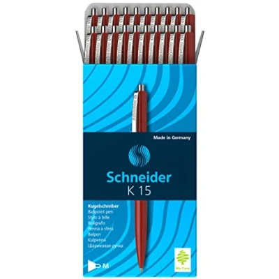Abbildung von Schneider K 15 Druckkugelschreiber (dokumentenecht, Strichstärke: M, Schreibfarbe: rot) 20 Stück, rot