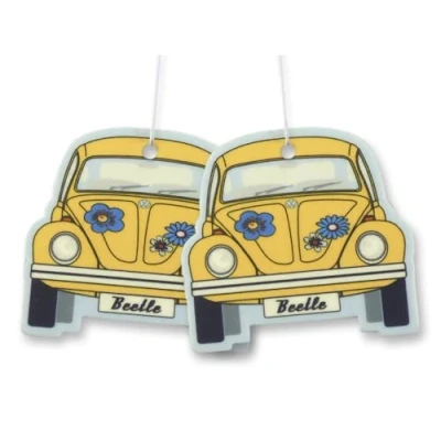 Abbildung von BRISA VW Collection Volkswagen Käfer Luft Erfrischer, Duft Spender, Baum fürs Auto/KFZ (Coconut/Gelb/2ER Set)