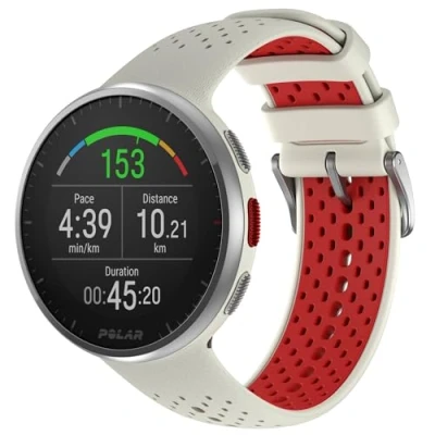 Abbildung von Polar Pacer Pro Moderne GPS Sportuhr, Pulsuhr, Smartwatch für Männer und Frauen, Laufuhr Training, Schlafüberwachung Activity Tracker, Snow White, S L