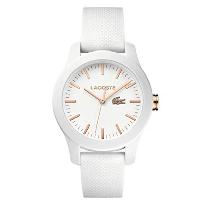 Abbildung von Lacoste Analog Quarzuhr für Damen mit Weisses Silikonarmband 2000960