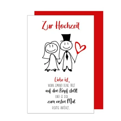 Abbildung von Edition Seidel Premium Glückwunschkarte zur Hochzeit mit Umschlag. Karte Spruch Hochzeitskarte Grusskarte eine lustige Paar Comic (H447 SW022)