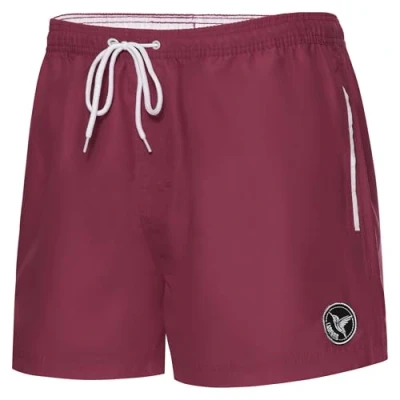Abbildung von Ladeheid Badehose Herren Bequeme Badeshorts Kurz mit Seitentaschen und Schnürchen, Netzfütterung, Perfekt für Sommer, Strand Schwimmbad LA40 199 (Burgund, 5XL)
