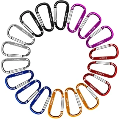 Abbildung von Gimars 18 pcs 6 cm mini Karabiner Schlüsselanhänger, Karabinerhaken Alu klein Schlüssel für Camping, Angeln, Wandern oder Reisen