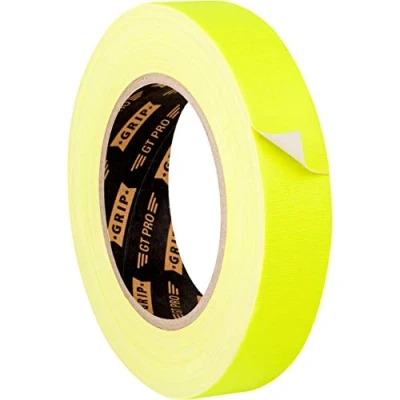 Abbildung von GRIP Eventbasics Hula Hoop Tape neongelb, GT PRO Neon Tape, 25 mm x m, Schwarzlicht Gaffa fluoreszierend, matt