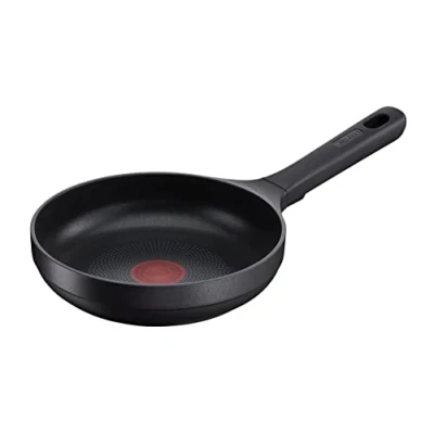 Abbildung von Tefal G61202 Trattoria Pro Bratpfanne 20 cm Aluguss unbedenkliche Antihaftversiegelung Thermo Signal Temperaturanzeiger für alle Herdarten geeignet induktionsgeeignet Schwarz