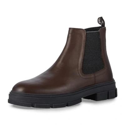 Abbildung von MARCO TOZZI by Guido Maria Kretschmer Herren Chelsea Boots aus Leder mit Reißverschluss, Braun (Mocca), 44 EU