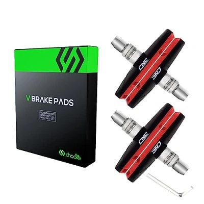 Abbildung von Chooee V Brake Bremsschuhe 2 Paar,70mm Bremsbeläge für Shimano Schwarz/Rot