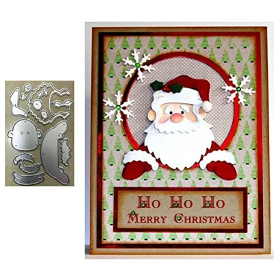Abbildung von Metall Stanzformen mit Weihnachtsmann Motiv, zum Basteln, für Scrapbooking, Papierkarten, Kartenherstellung, Buchanhänger, dekorative Papierformen, Scrapbooking