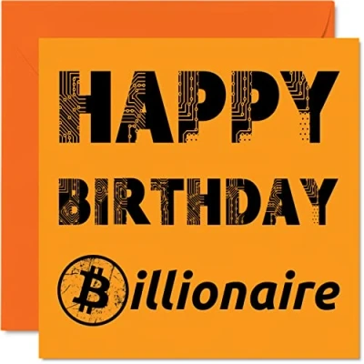 Abbildung von Lustige Geburtstagskarten für Männer und Frauen Bitcoin Geburtstag Milliardär Karte Bruder Schwester Sohn Tochter Onkel Tante Cousin Freund 145mm Hodl Crypto Grußkarten