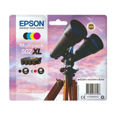 Abbildung von Epson Original 502XL Tinte Fernglas Multipack 4 farbig XL, XP 5100 5105 5150 5155 WF 2860DWF 2865DWF 2880DWF 2885DWF, ReadyPrint Flex Tintentarife