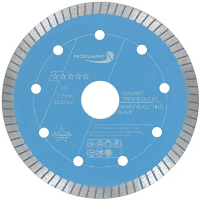 Abbildung von PRODIAMANT F33 Profi Diamant Trennscheibe ø 115mm für Natursteine Granit und Fliesen Bohrung 22,2mm M14 extra dünne Naturstein Diamantscheibe