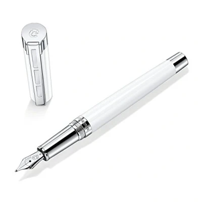 Abbildung von STAEDTLER Initium Resina Füllhalter, weißes Edelharz, EF, Made in Germany, mit edler Geschenkverpackung, 9PB110EF