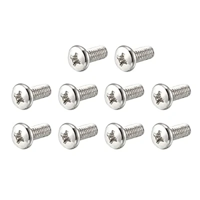 Abbildung von sourcing map 60Stück M4 x 10mm 304 Edelstahl Kreuzschlitz Flachkopf Schrauben Bolzen