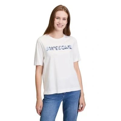 Abbildung von Cartoon Rundhals Kurzarm Tshirt print, Damen, Größe: 46, Patch cream blue