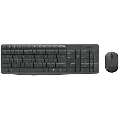 Abbildung von Logitech MK235 Kabelloses Set mit Tastatur und Maus für Windows, 2,4 GHz kabelloser Unifying USB Empfänger, 15 FN Tasten, Lange Batterielaufzeit, PC, Laptop, Deutsches QWERTZ Layout Grau