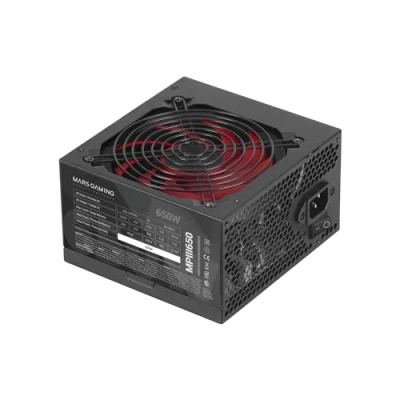 Abbildung von Mars Gaming MPIII650, PC ATX 650W Netzteil, 5 Jahre Garantie, Silent AI RPM Technologie, 85% Wirkungsgrad, Schwarz