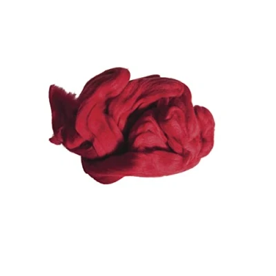Abbildung von Rayher HOBBY 5360018 Reine Schurwolle, Filzwolle, Kammzug, Beutel 50 g, rot, Märchenwolle