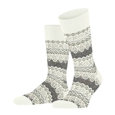 Abbildung von FALKE Herren Aspen M SO Wolle Kaschmir Gemustert 1 Paar Socken, Weiß (Off White 2040), 39 42