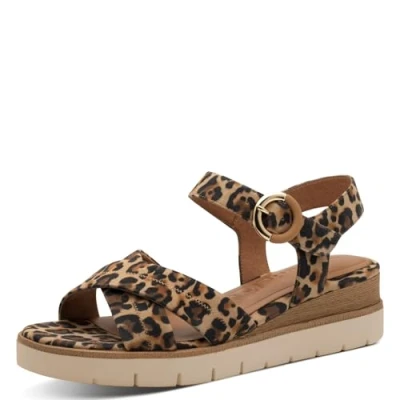 Abbildung von Tamaris Plateausandalette, Damen, Größe: 42, Leopard Schuhe