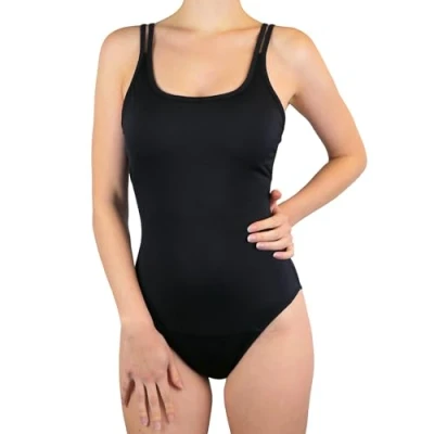 Abbildung von MYLILY Badeanzug schwarz I Strandmode Damen während der Periode Schwimmen zusätzlicher Schutz am Strand Größe 3XL Für leichte Tage Zero Waste