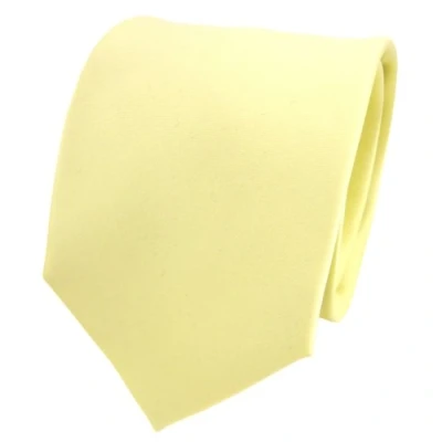 Abbildung von TigerTie Herren Krawatte Klassische 8 cm Satin in gelb blassgelb einfarbigem Design, ideal für Geschäftstermine, festliche Anlässe und die Freizeit