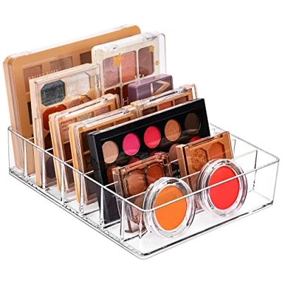 Abbildung von JessLab Eyeshadow Palette Makeup Organizer, Acryl 7 Section Divided Make up Organizer und Lagerung für Bad Eitelkeit Arbeitsplatte(Transparent, XL)