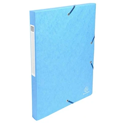 Abbildung von Exacompta 50306E 8er Pack Premium Sammelboxen Aufgebaut mit Gummizug 25 mm breit aus extra starkem Colorspan Karton Rückenschild für DIN A4 Archivbox Heftbox Dokumentenbox Sammelmappe türkis