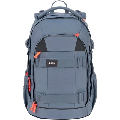 Abbildung von Bold Lässig Schulrucksack mit Reflektoren und höhenverstellbarem Rückenteil/School Backpack blue
