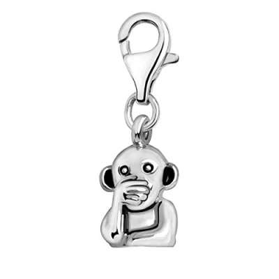 Abbildung von Quiges Charms Anhänger DREI Affen Nichts Sagen Versilbert Damen Schmuck für Bettelarmband