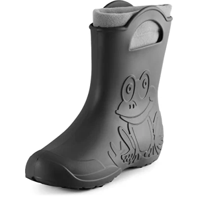 Abbildung von Ladeheid Damen federleichte Eva Gummistiefel Winter Regenschuhe gefüttert LA CA 12 (Carbone, 36/37 EU)