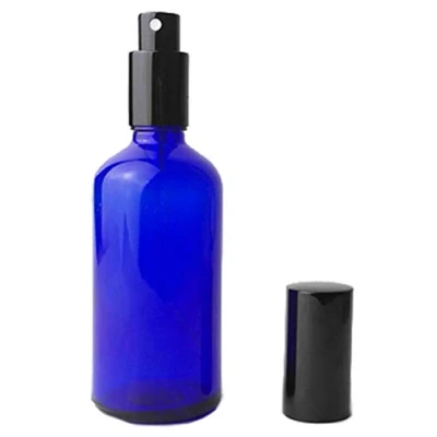 Abbildung von 2PCS 100 ml nachfüllbar blau Glas Spray Parfüm Flasche leer Zerstäuber mit Schwarz Gap für Reisen Party Make up Werkzeug
