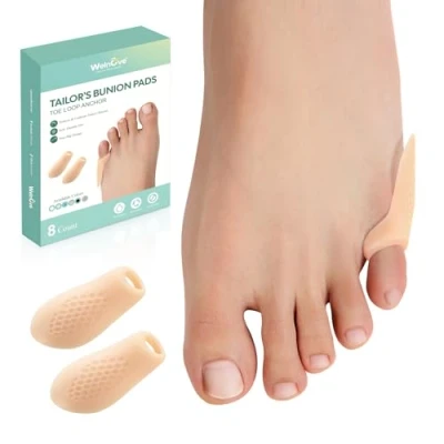Abbildung von Welnove Tailor&#039;s Bunion Corrector Pads 8 Pack Pinky Toe Protector, with Separator for Women Men, Gel Shield Foot Pain Relief, Beige(Regular Pads)