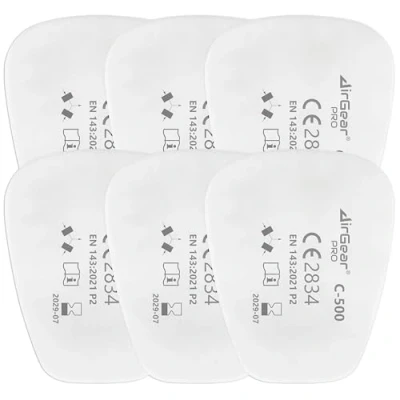 Abbildung von AirGearPro C 500 Filter für Atemschutzmasken, wiederverwendbar, G 500/M 500, Staubschutz Malerei, Arbeiten, Basteln, Schleifen