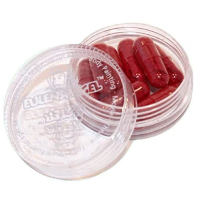 Abbildung von Eulenspiegel 405307 Gelatine Blutkapseln mit Kunstblutpuder, 8 Stück, Theaterblut, Filmblut