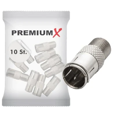 Abbildung von Premium X 10x SAT F Quick Stecker auf Buchse Schnellstecker Schnellverbinder Quickverbinder