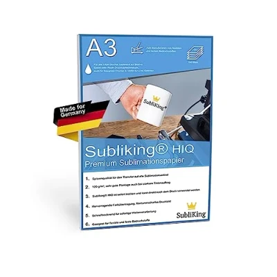 Abbildung von Subliking® HiQ Premium Sublimationspapier 120g für Epson, Ricoh &amp; Sawgrass, 100Bl. DIN A3, schnelltrocknend gute Planlage