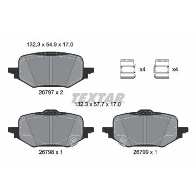 Abbildung von TEXTAR 2679701 Bremsbelagsatz mit akustischer Verschleißwarnung MAZDA: CX 60 (KH) e SKYACTIV PHEV, 3.3 D MHEV AWD